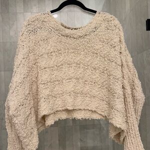 POL Cream Textured Knit Sweater